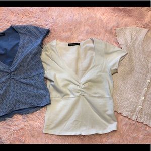 brandy melville 3 tops slightly cropped EUC buy 1 or all 3 🌸